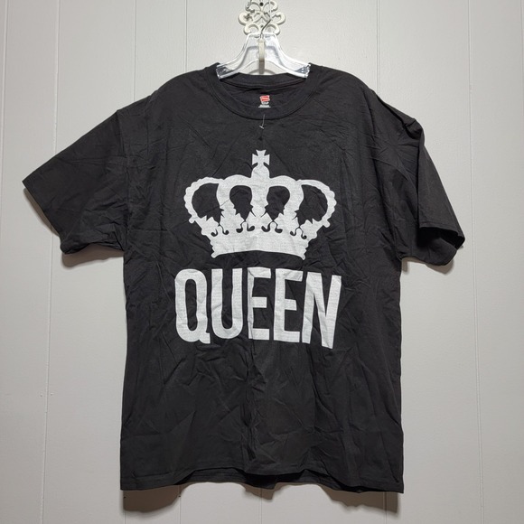 Hanes Tops - Hanes Queen‎ Crown Graphic T-Shirt Black Cotton Short Sleeve XL